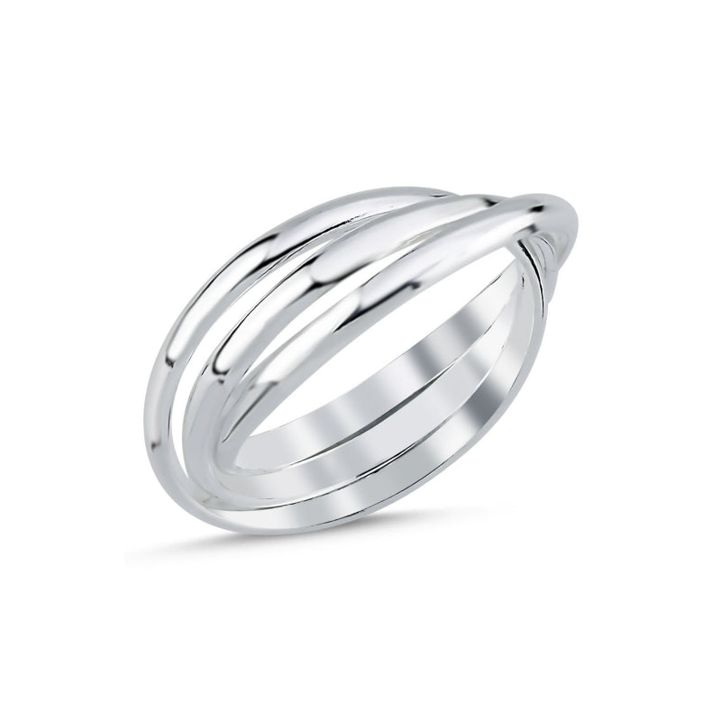 Sterling Silver 2 mm Triple Ring