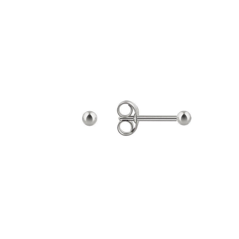 Sterling Silver Rhodium Plated 2 - 6 mm Bead Studs