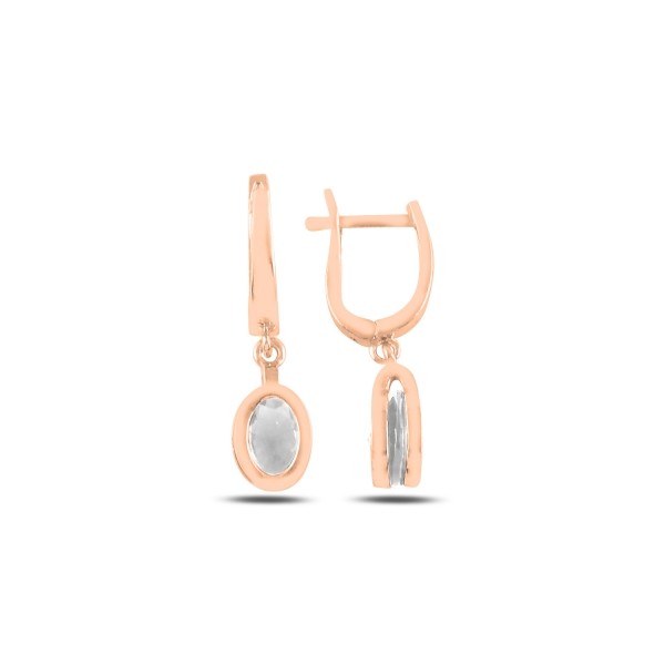 Sterling Silver Rose Gold Plated English Lock Earrings