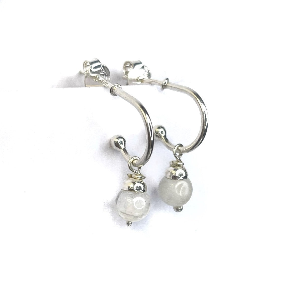 Sterling Silver Moonstone Drop Earrings