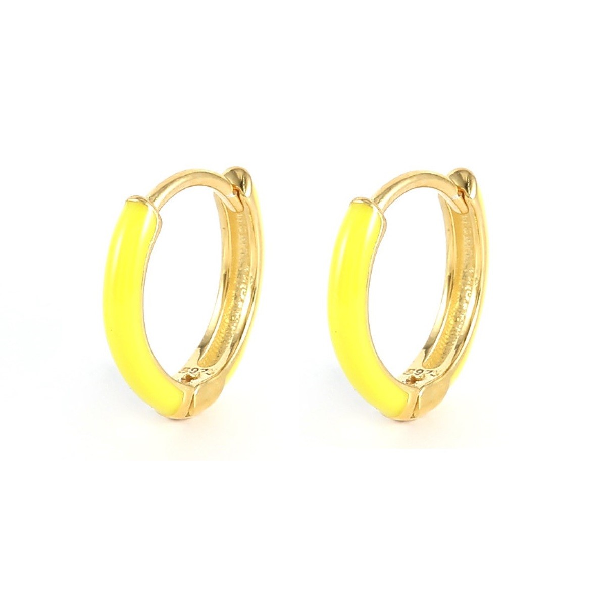 Sterling Silver Gold Plated Enamel Hoops