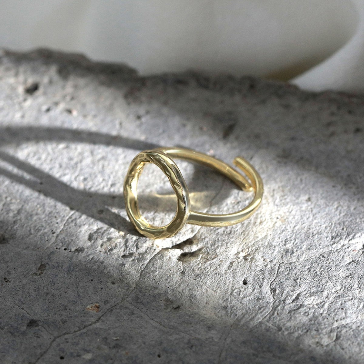 Silver Gold Plated Circle Ring
