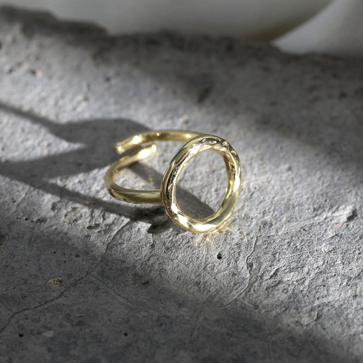 Silver Gold Plated Circle Ring