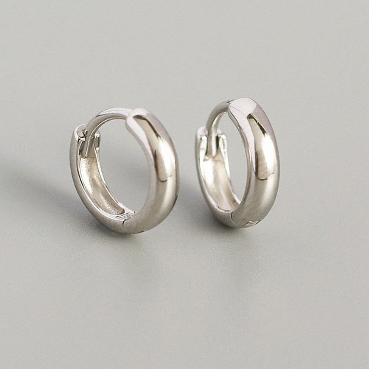 Sterling Silver Rhodium Plated Hoops