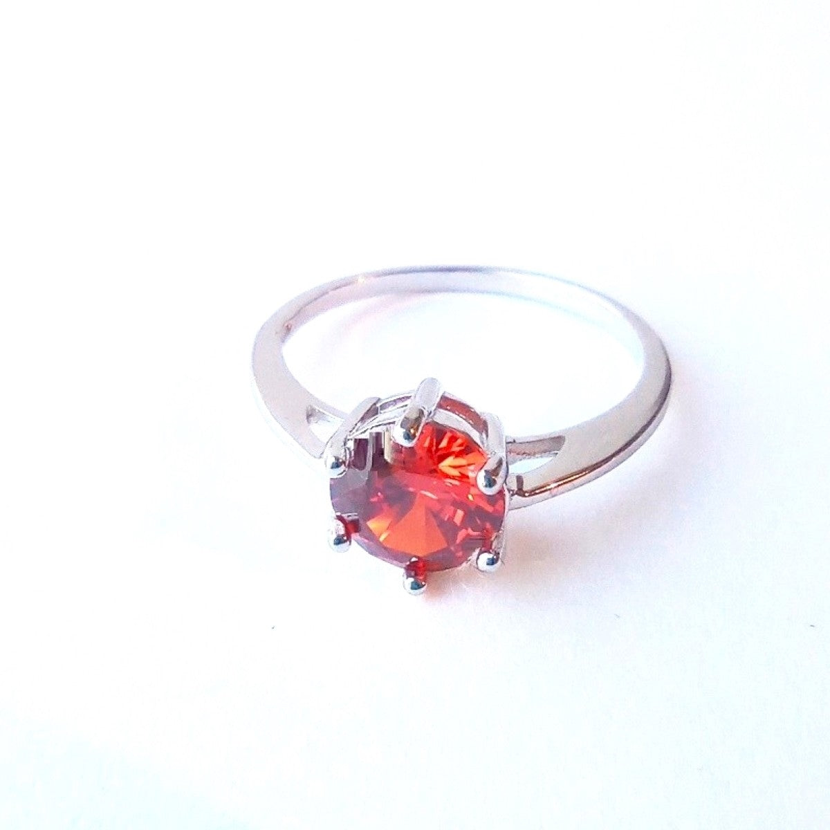 Silver Rhodium Plated CZ Crystal Ring