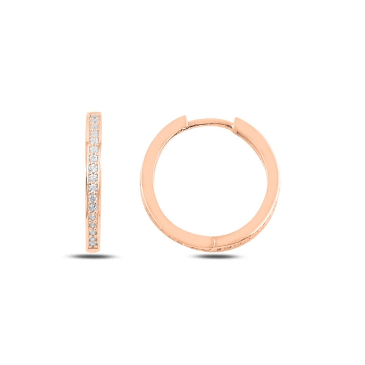 Silver Rhodium / Gold / Rose Gold Plated 12 - 20 mm CZ Hoops