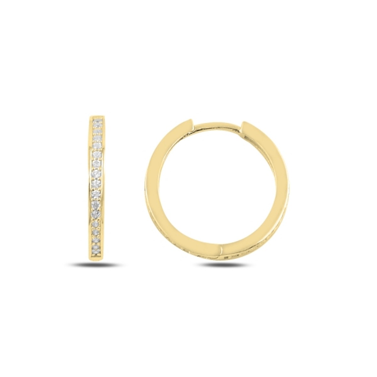 Silver Rhodium / Gold / Rose Gold Plated 12 - 20 mm CZ Hoops