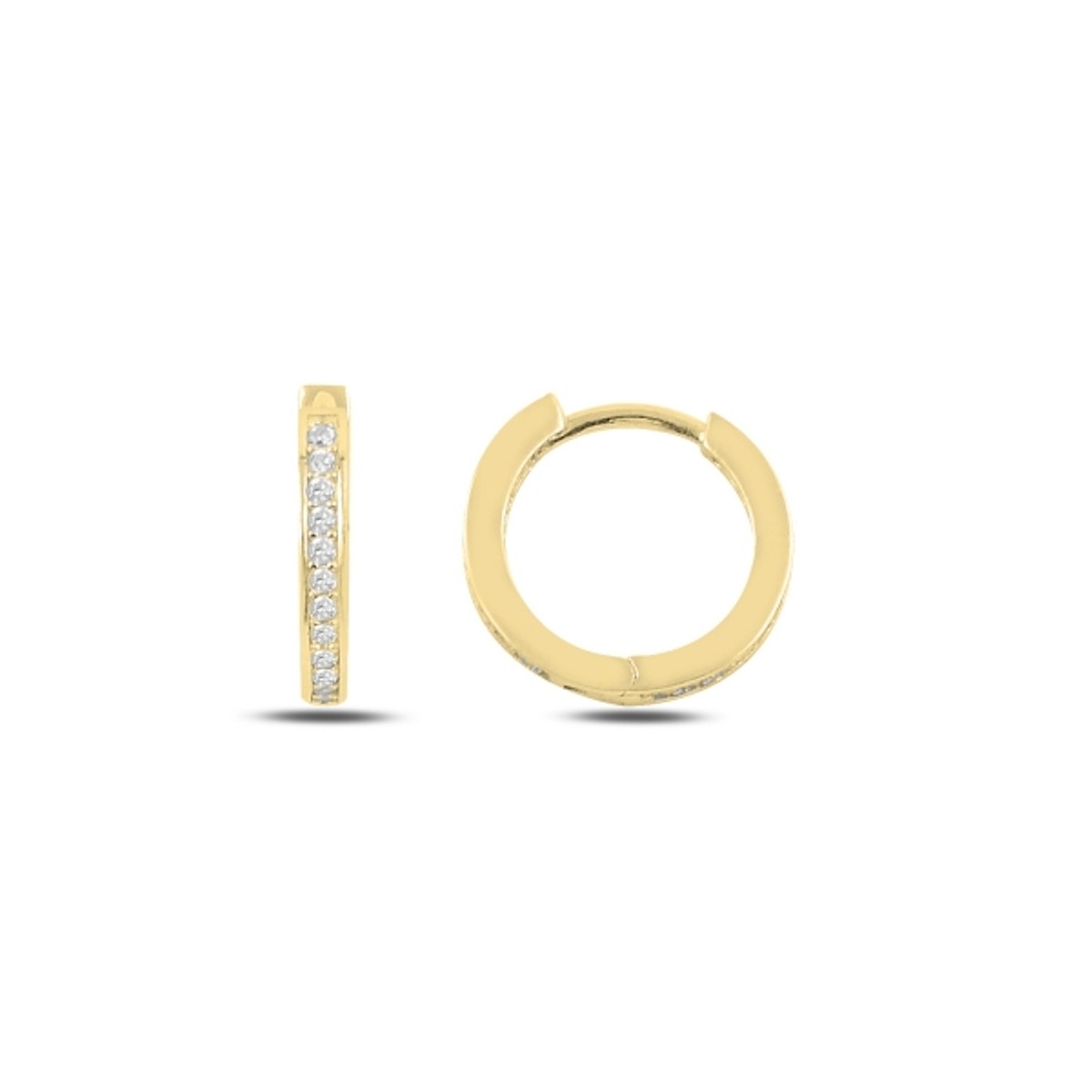Silver Rhodium / Gold / Rose Gold Plated 12 - 20 mm CZ Hoops