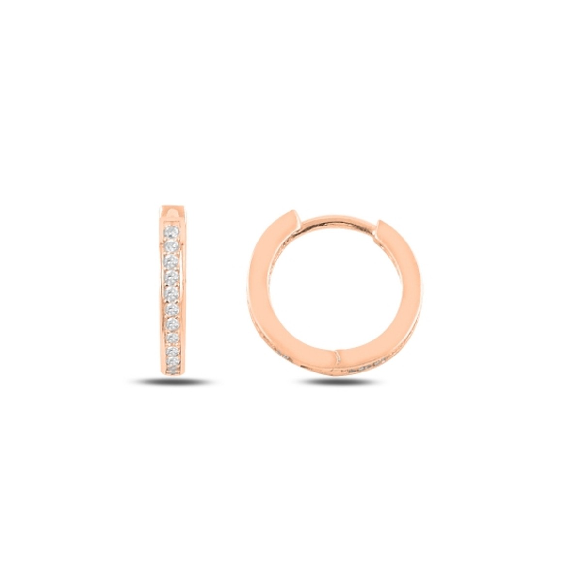 Silver Rhodium / Gold / Rose Gold Plated 12 - 20 mm CZ Hoops