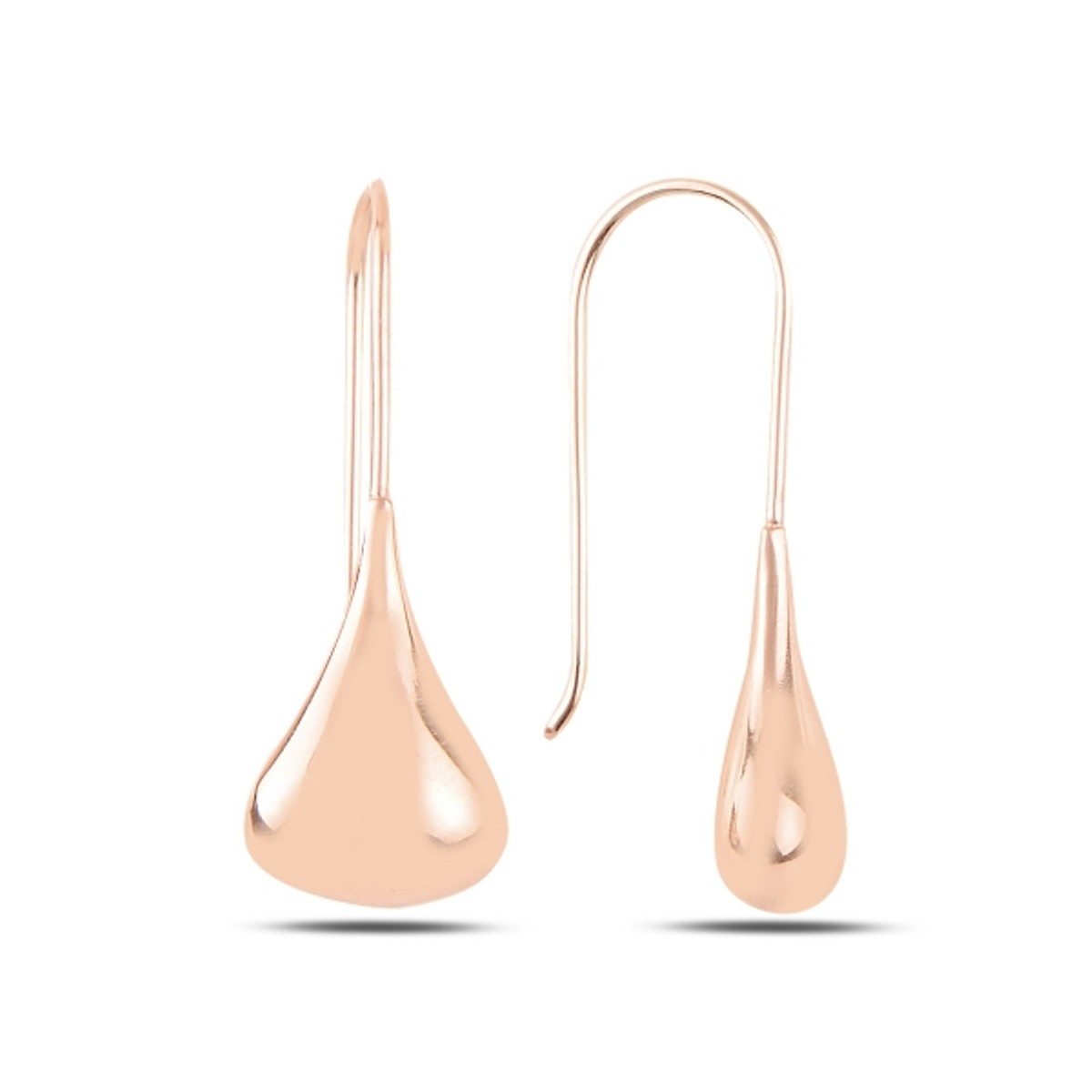 Sterling Silver Rose Gold Plated Drop Earrings