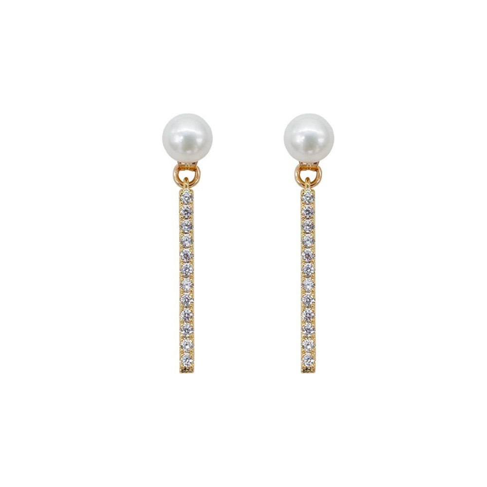 Sterling Silver Gold Plated Pearl Drop Earrings