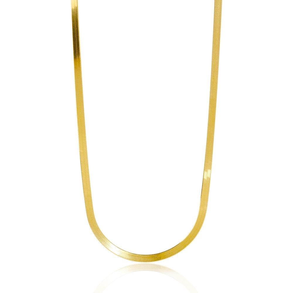 Sterling Silver Gold Plated 3 mm Flat Chain