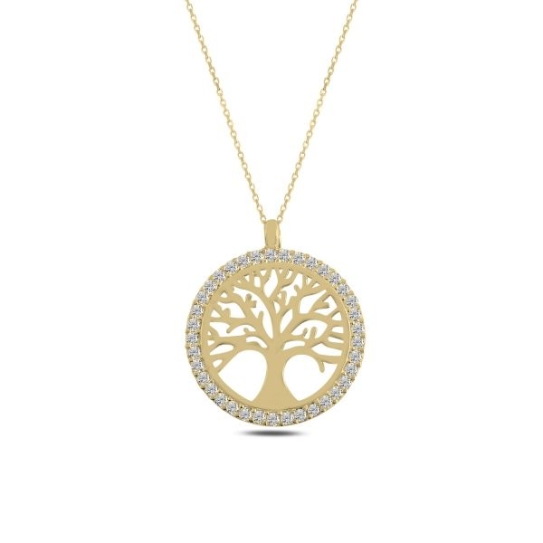 Sidabrinis auksuotas pakabukas "Gyvybės medis" su grandinėle