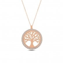 Sidabrinis paauksuotas pakabukas "Gyvybės medis" su grandinėle