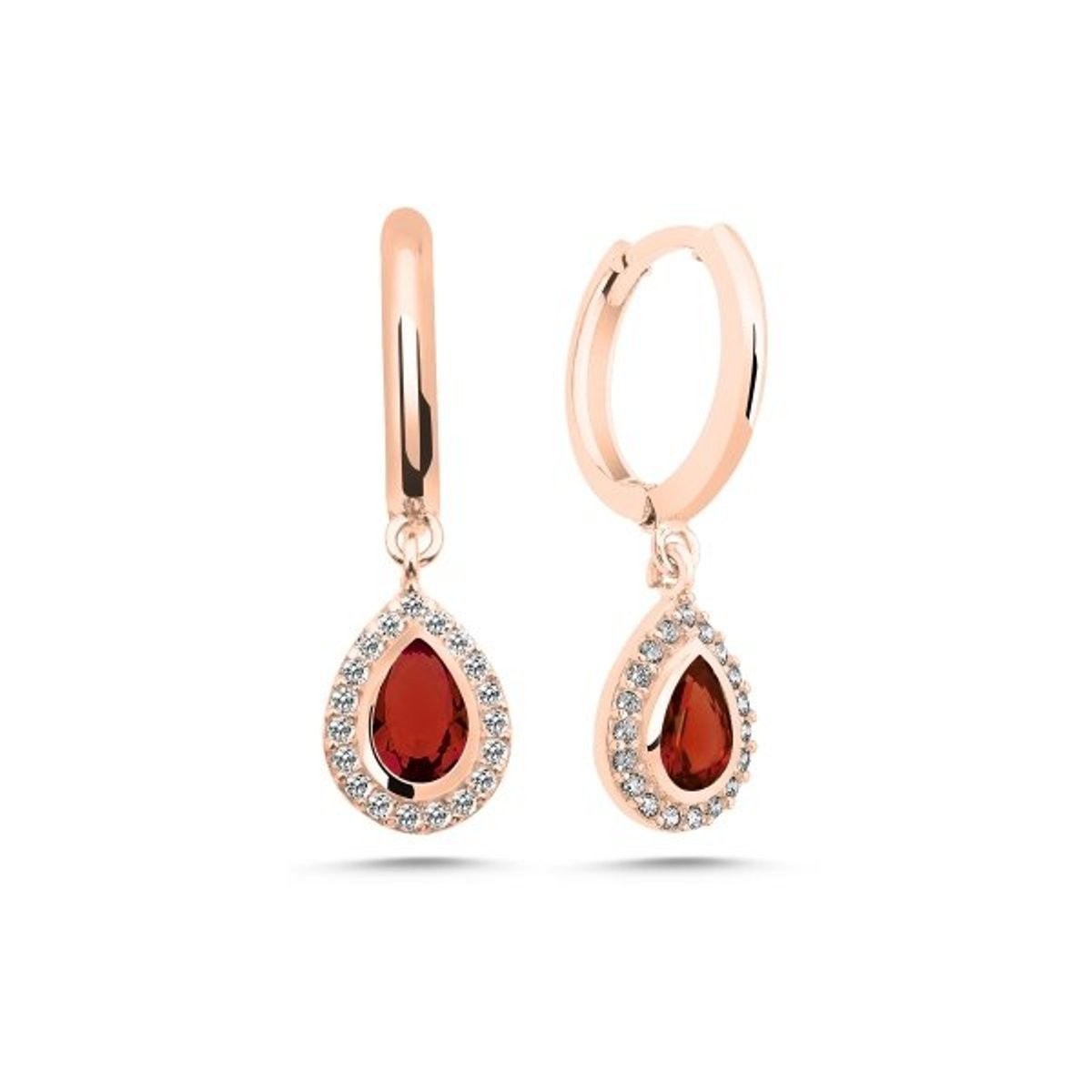 Sterling Silver Rose Gold Plated Hoops with Charms