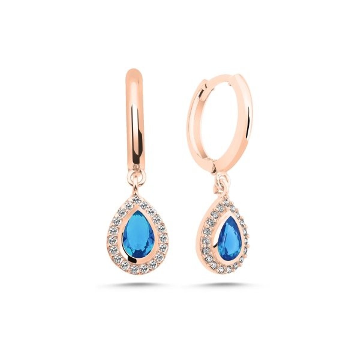 Sterling Silver Rose Gold Plated Hoops with Charms