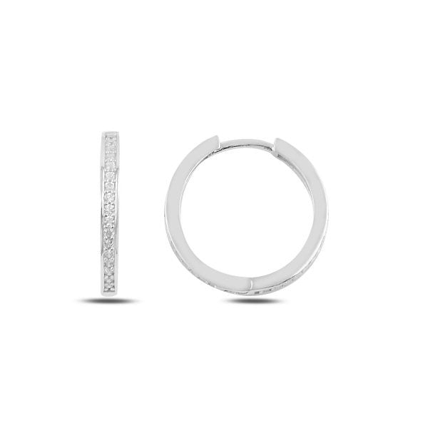 Silver Rhodium / Gold / Rose Gold Plated 12 - 20 mm CZ Hoops