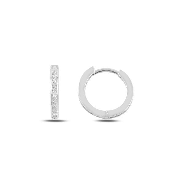 Silver Rhodium / Gold / Rose Gold Plated 12 - 20 mm CZ Hoops