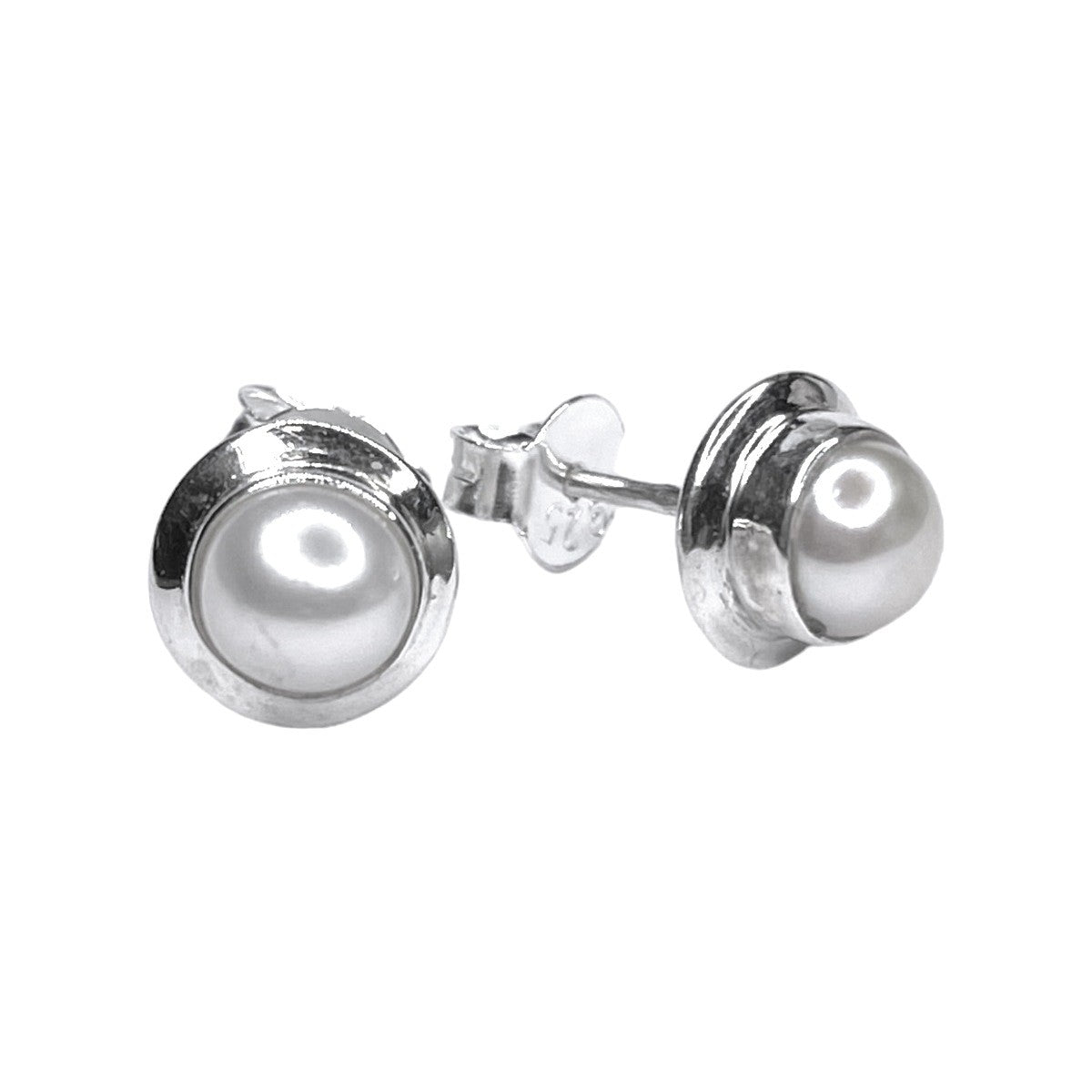 Sterling Silver Pearl Studs