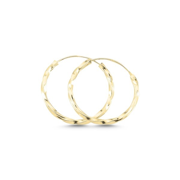 Sterling Silver Gold Plated 12 - 30 mm Twisted Hoops
