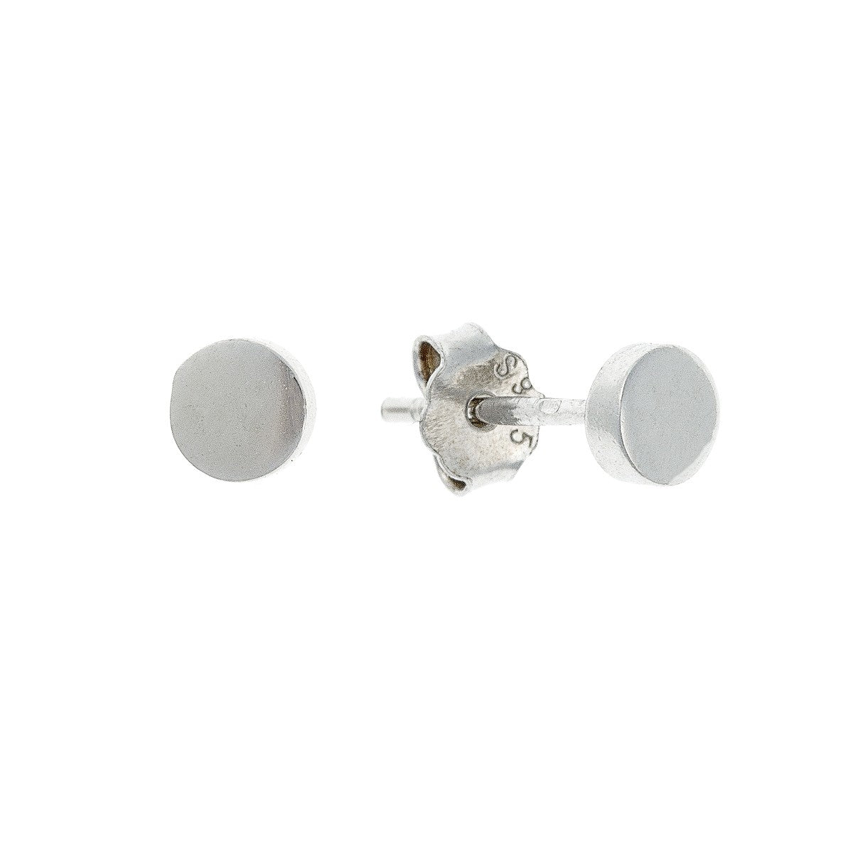 3 - 8 mm sidabriniai rodžiuoti apvalūs auskarai