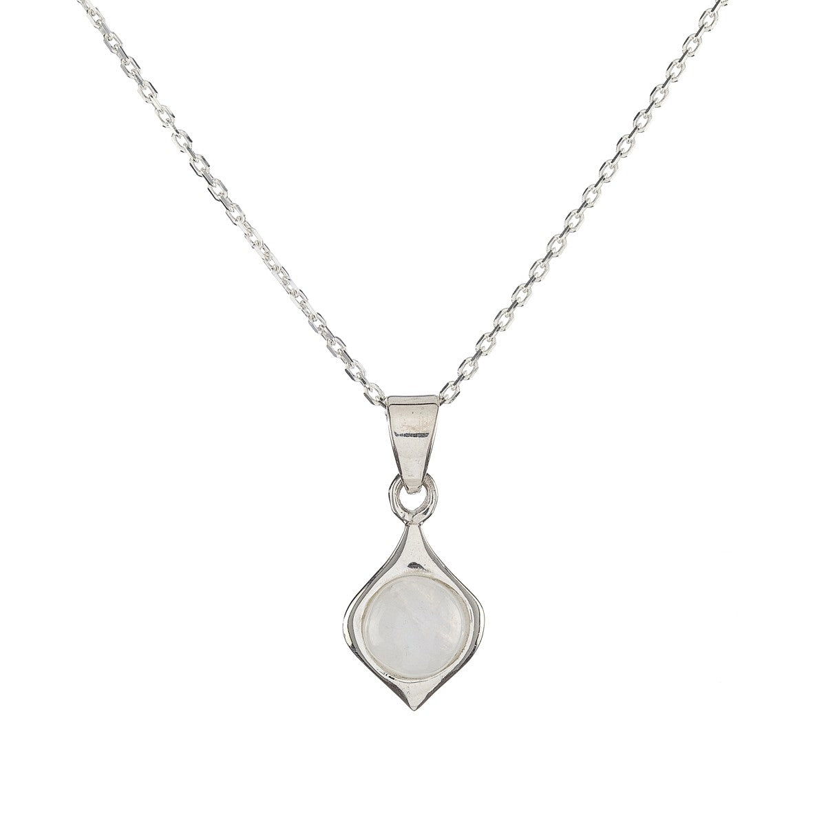 Sidabrinis pakabukas su mėnulio akmeniu ir grandinėle