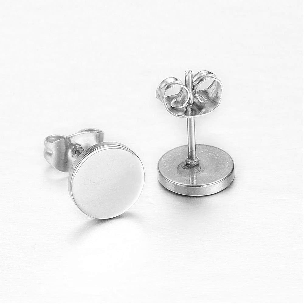 3 - 8 mm sidabriniai rodžiuoti apvalūs auskarai