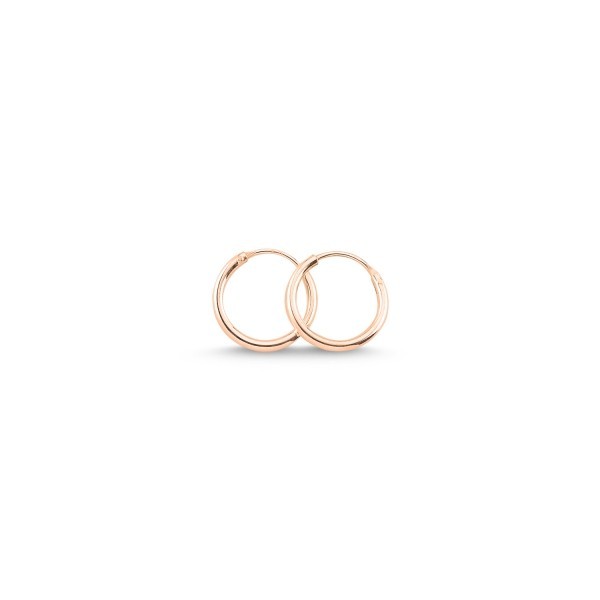 Sterling Silver Rose Gold Plated 10 - 50 mm Hoops
