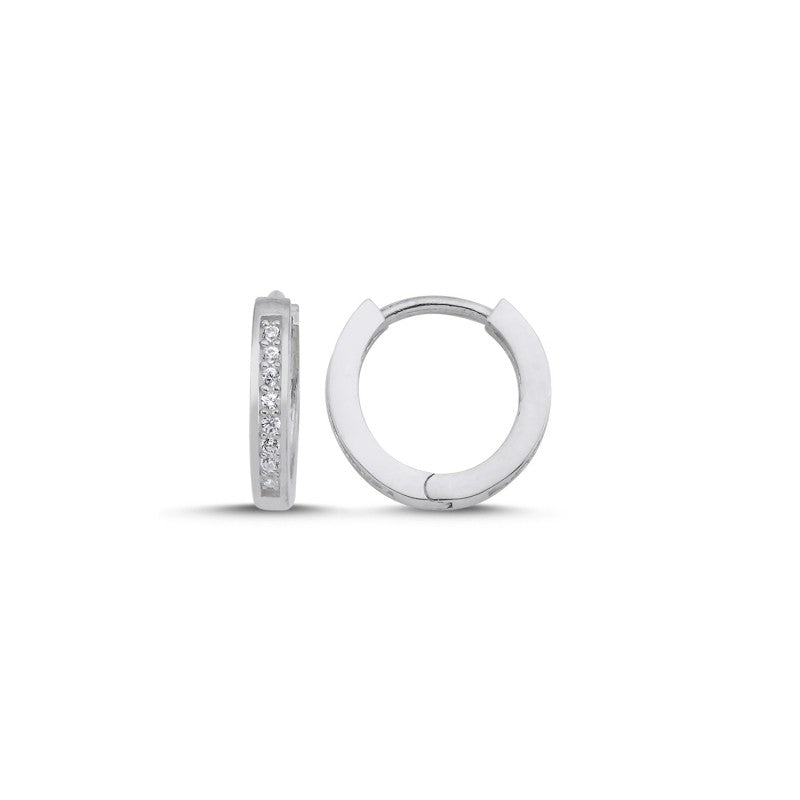 Silver Rhodium / Gold / Rose Gold Plated 12 - 20 mm CZ Hoops
