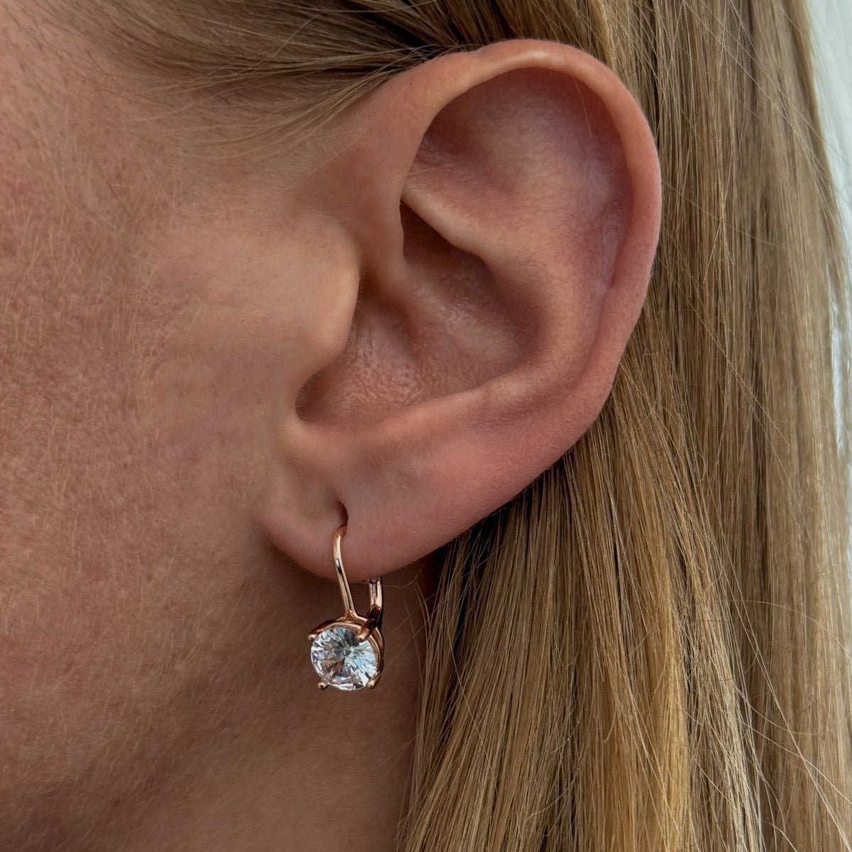 Sterling Silver CZ Drop Earrings