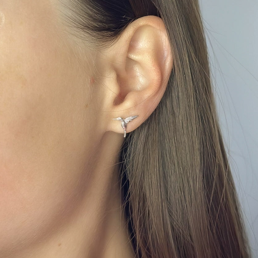 Sterling Silver Hummingbird Studs