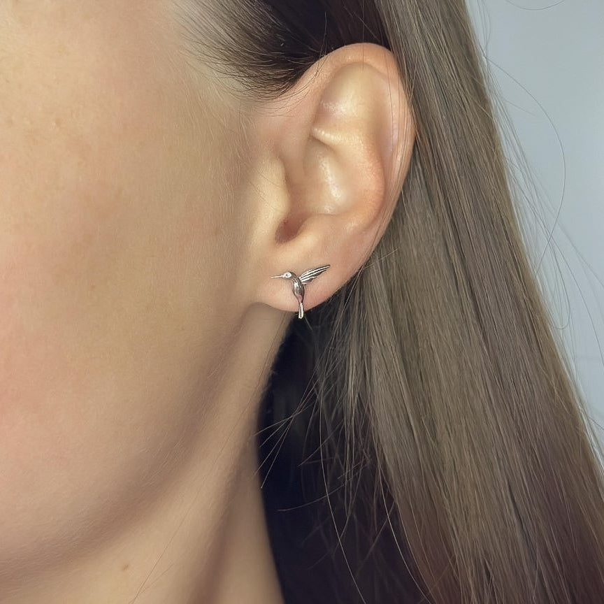 Sterling Silver Hummingbird Studs