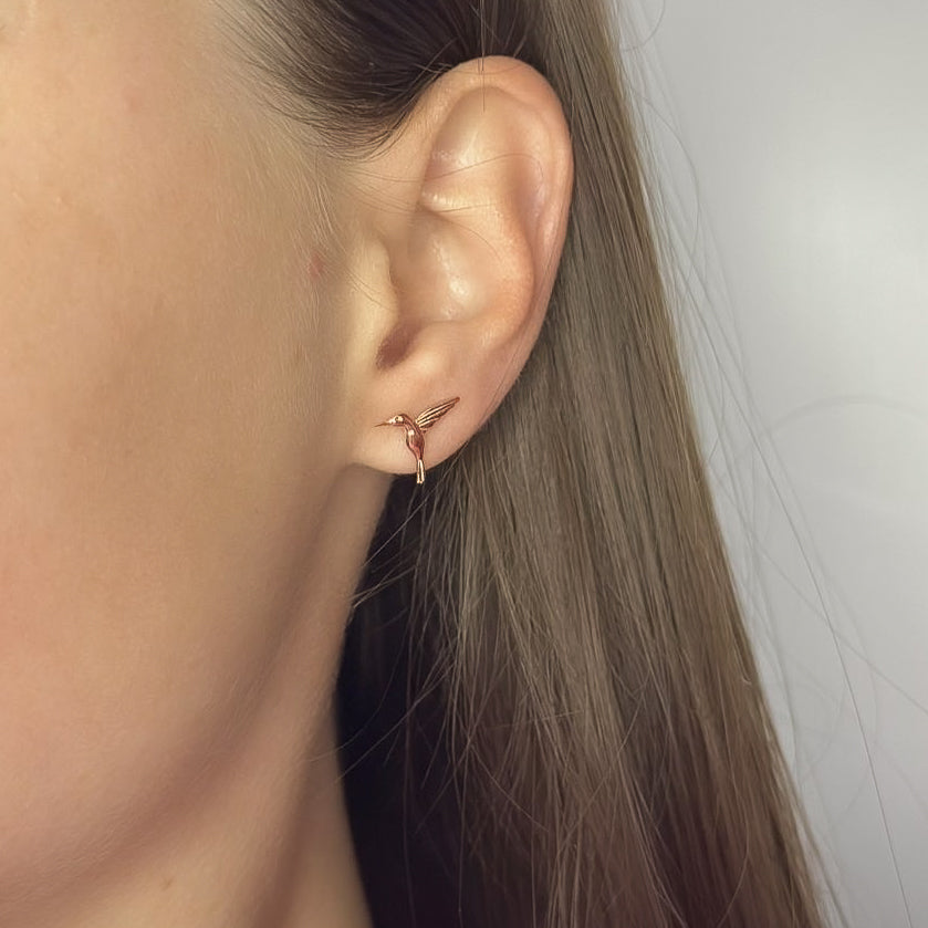 Sterling Silver Hummingbird Studs