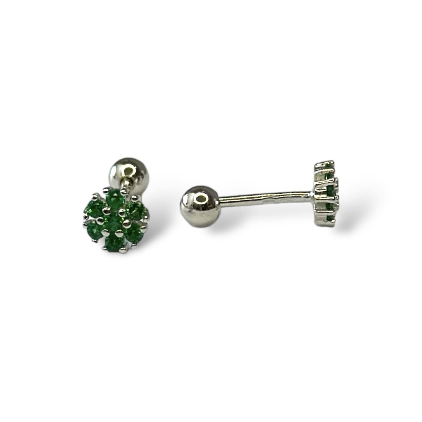 Sterling Silver Rhodium Plated Screw Ball Back Studs