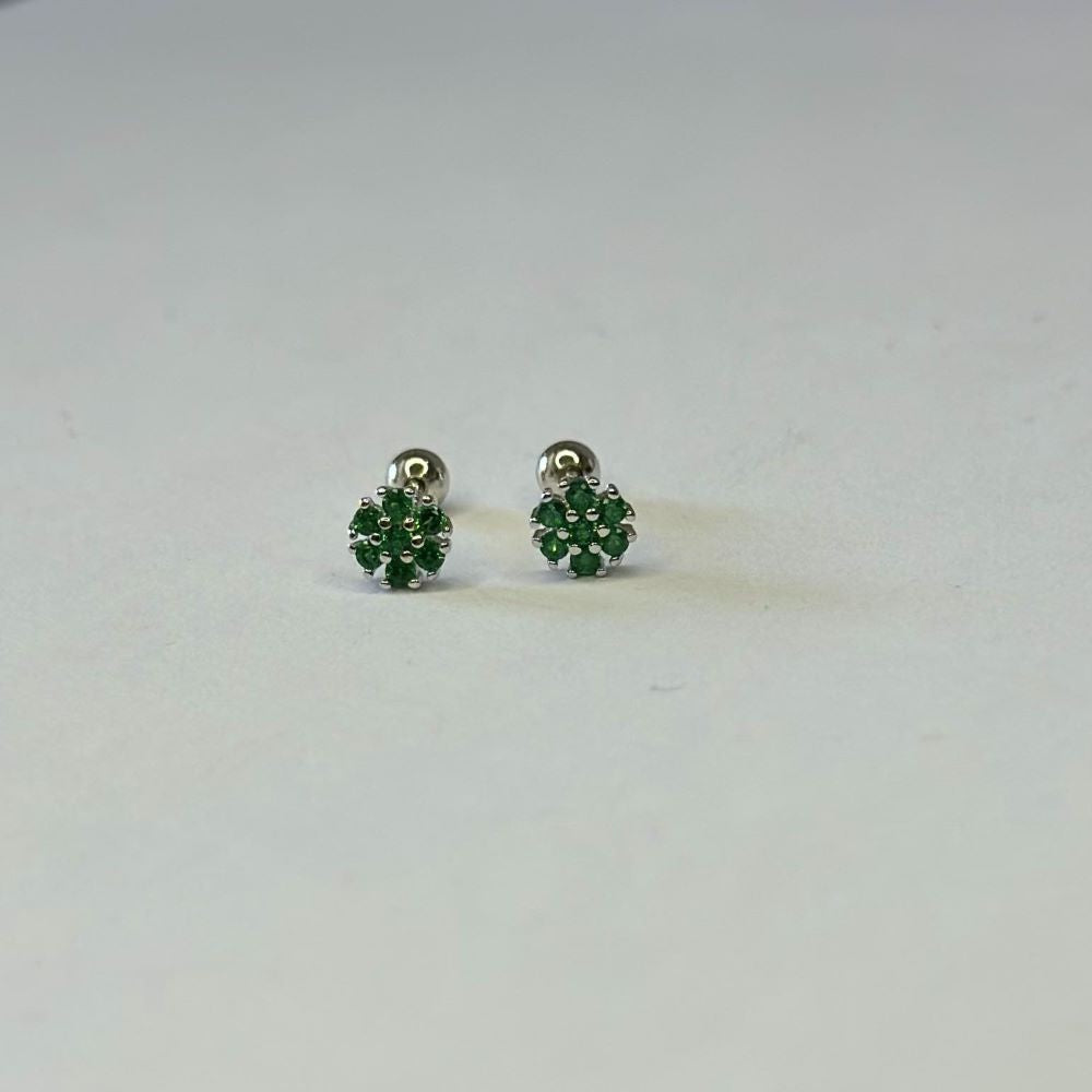 Sterling Silver Rhodium Plated Screw Ball Back Studs