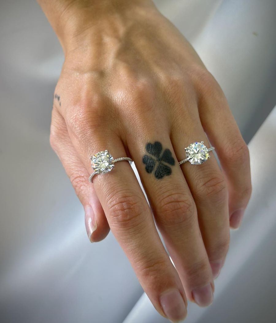 Sterling Silver Rhodium Plated CZ Crystal Ring