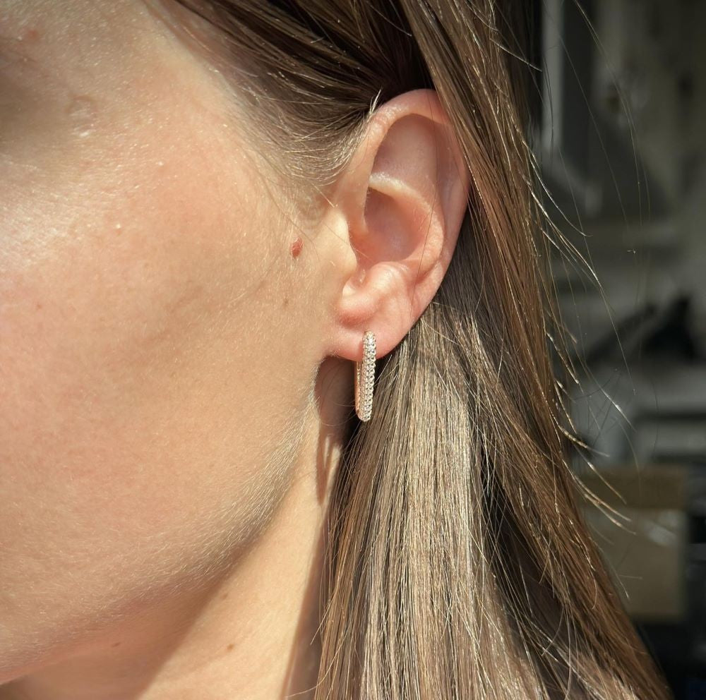 Scandinavian Silver Hoops with CZ