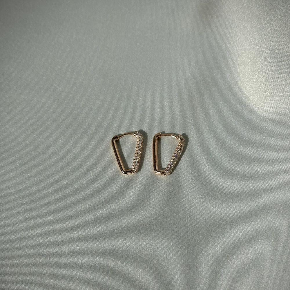 Scandinavian Silver Hoops with CZ