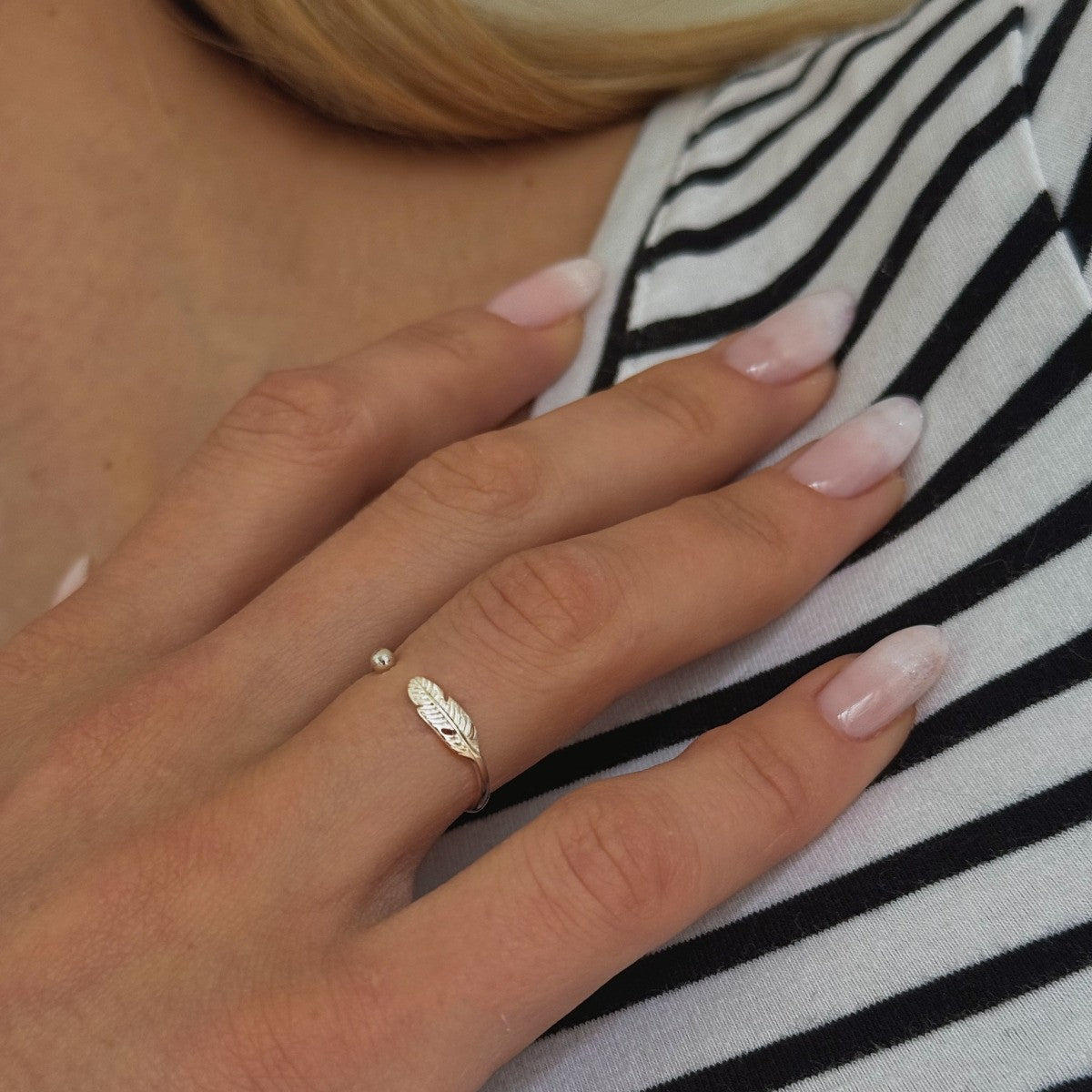 Sterling Silver Feather Ring