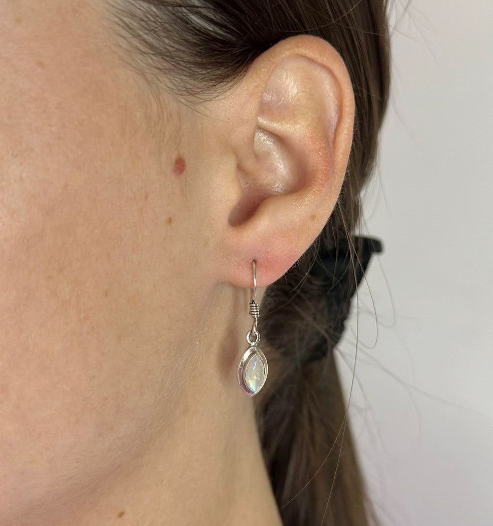 Sterling Silver Moonstone Drop Earrings