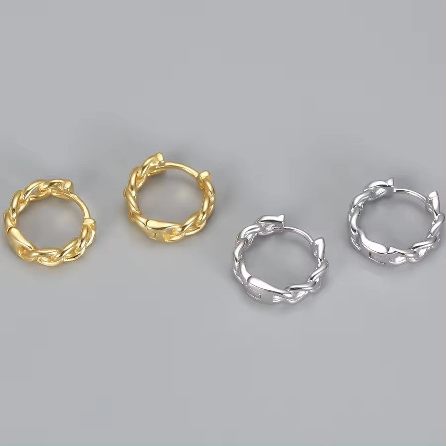 Sterling Silver Gold / Rhodium Plated Hoops