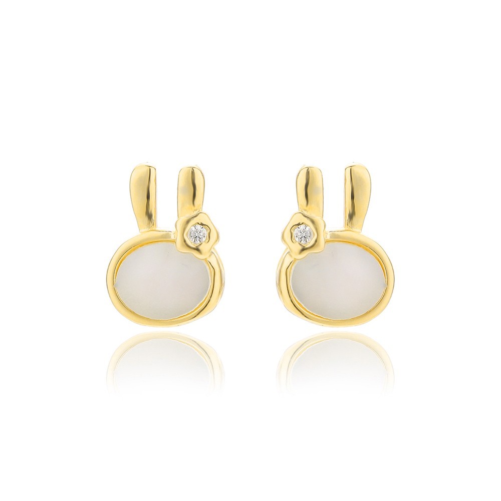 Sterling Silver Nacre Bunny Studs