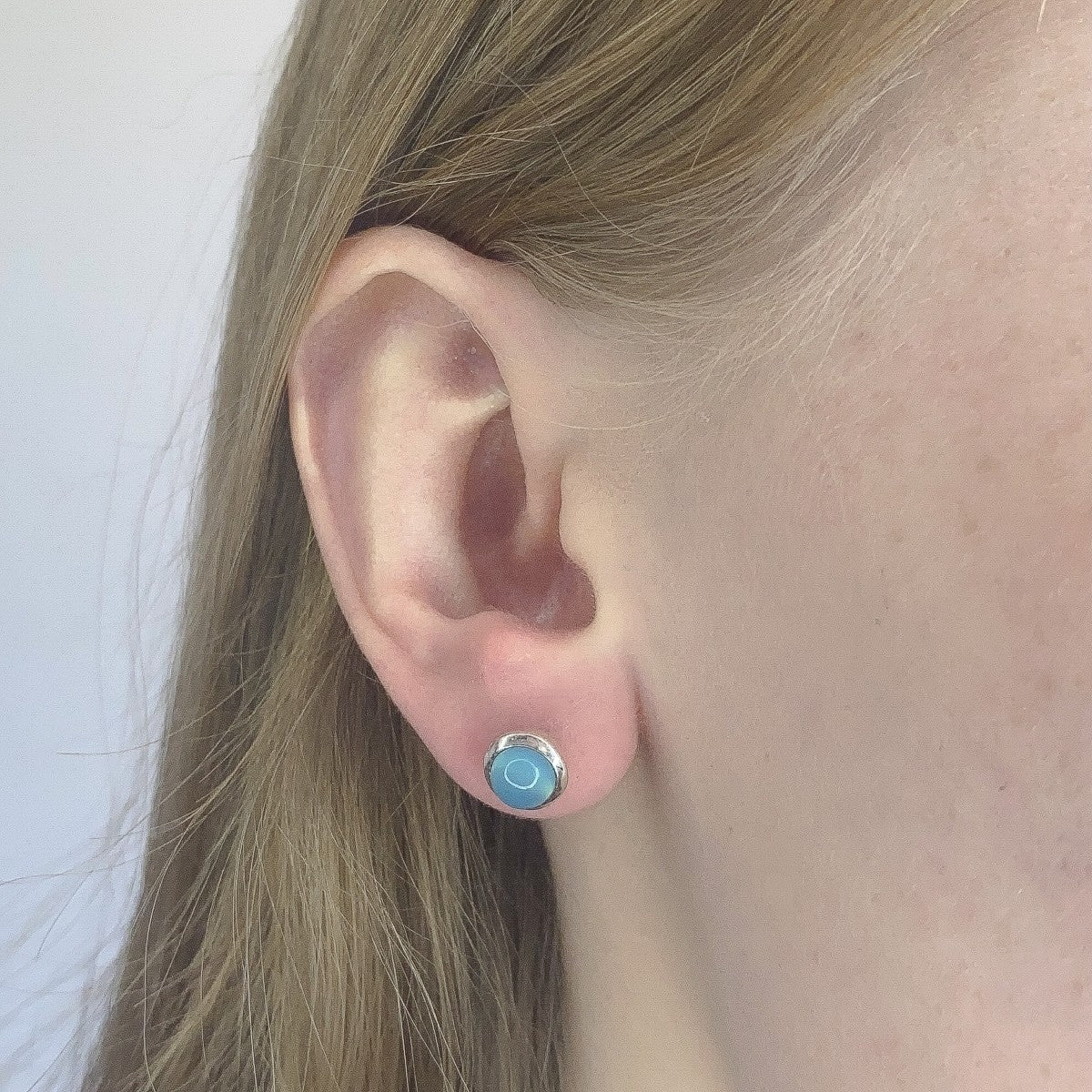 Chalcedonas ¦ sidabriniai auskarai su chalcedonu