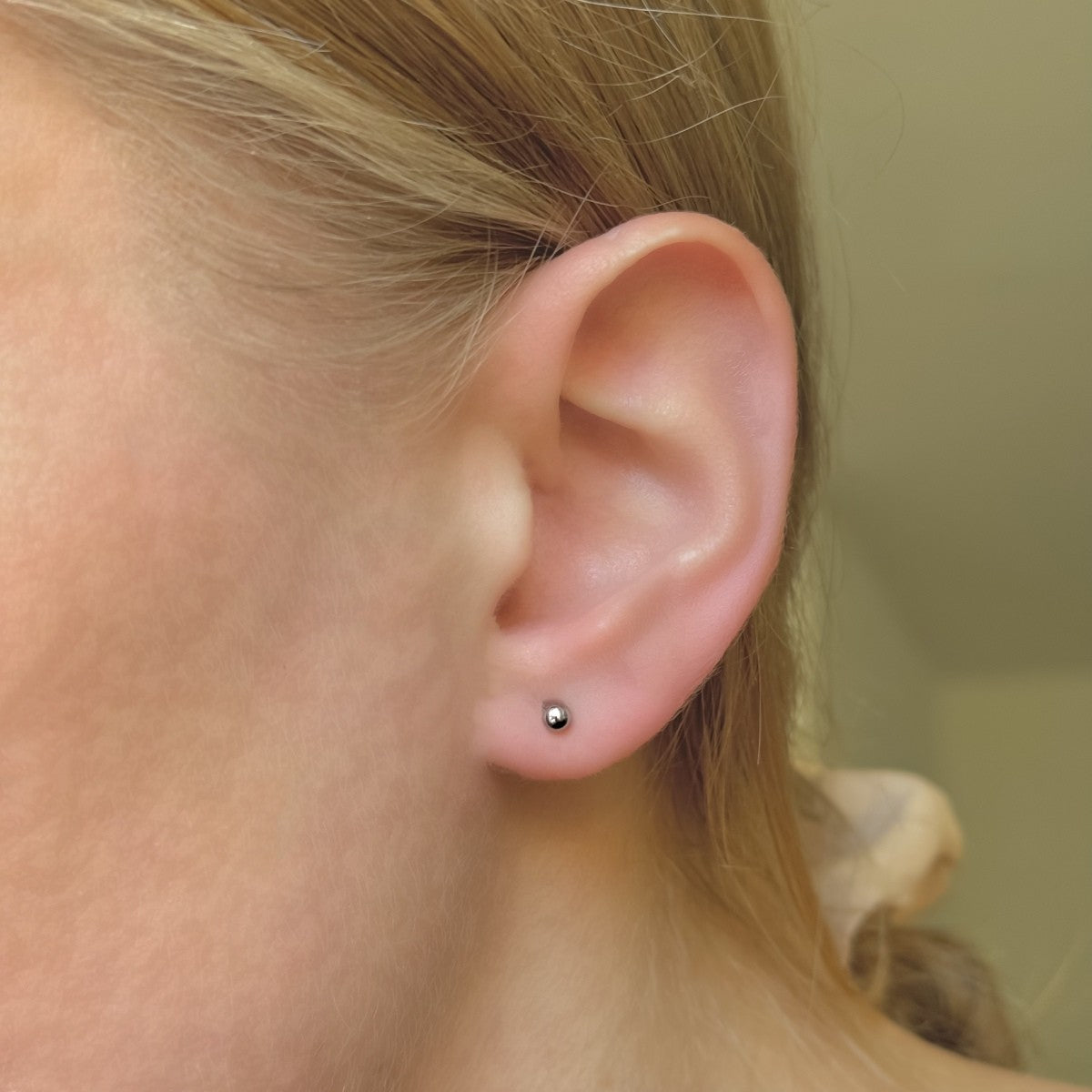 Sterling Silver Rhodium Plated 2 - 6 mm Bead Studs