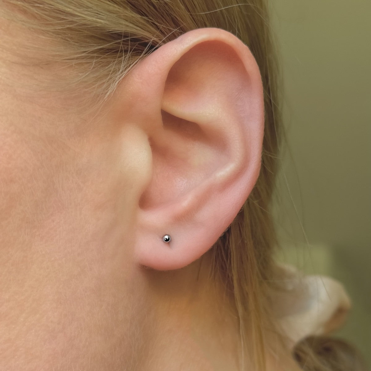 Sterling Silver Rhodium Plated 2 - 6 mm Bead Studs