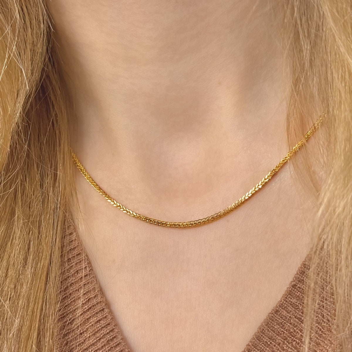 Sterling Silver Gold Plated 1 mm Chopin Chain
