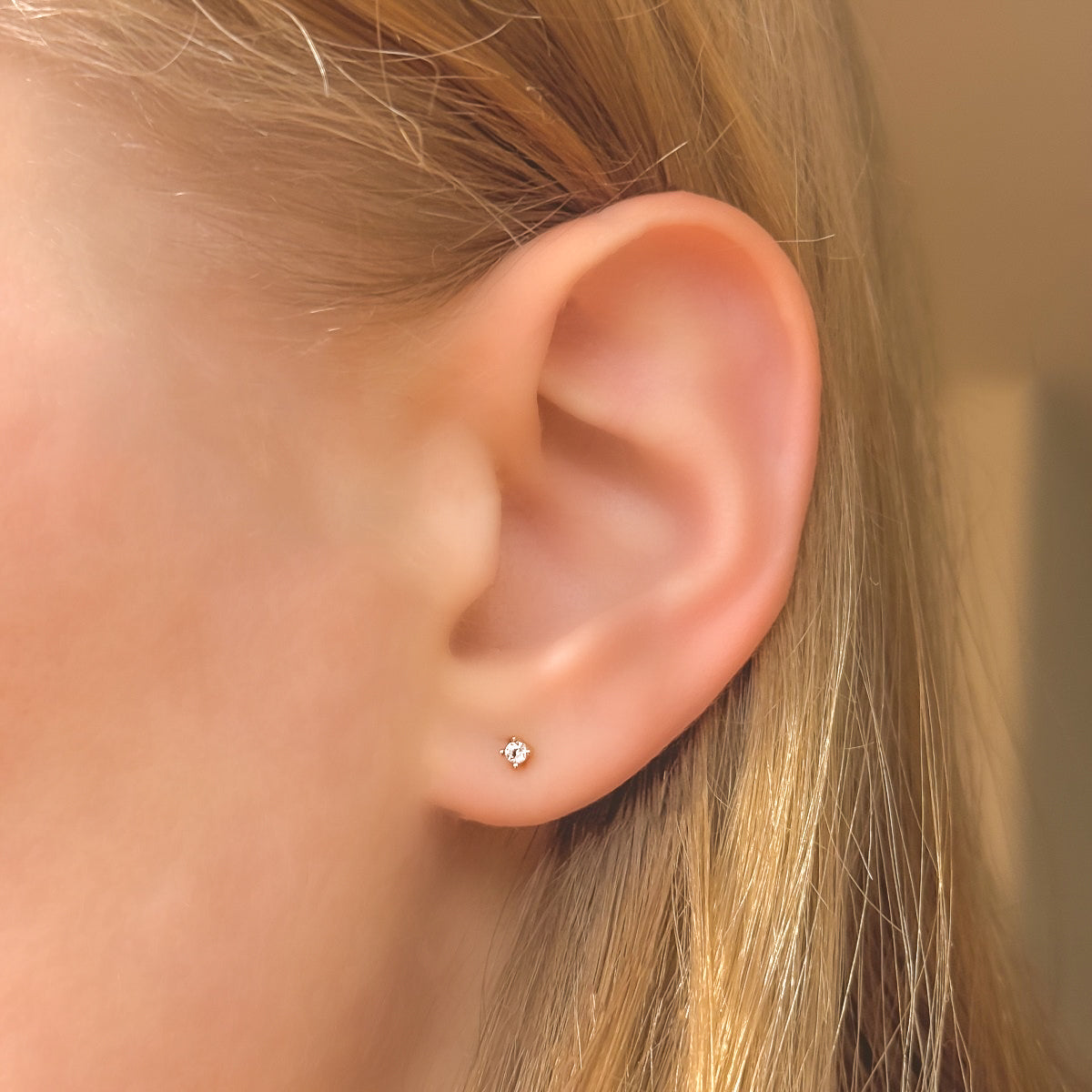 Sterling Silver Rose Gold Plated 2 - 8 mm CZ Studs