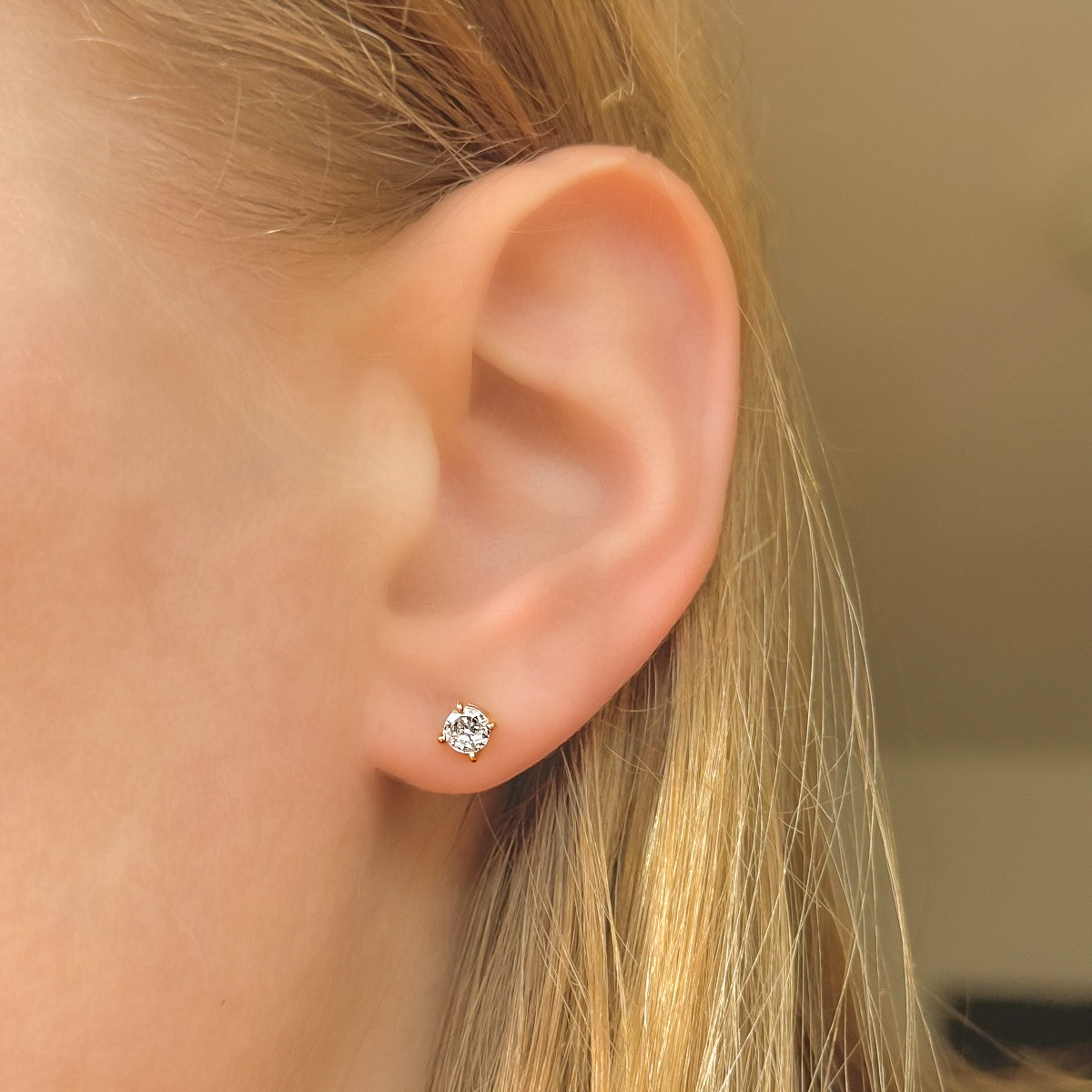 Sterling Silver Rose Gold Plated 2 - 8 mm CZ Studs