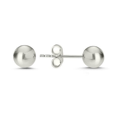 Sterling Silver Rhodium Plated 2 - 6 mm Bead Studs