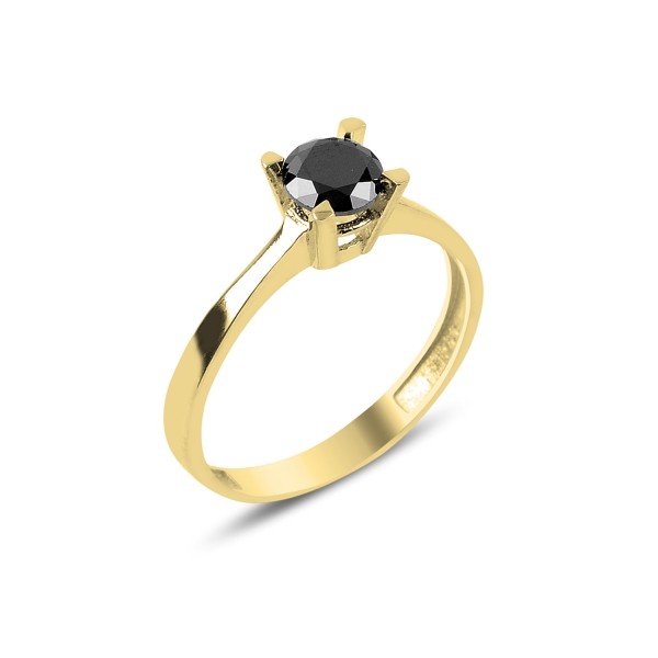 Sterling Silver Gold Plated CZ Crystal Ring